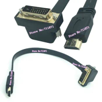 30cm short DVI HDMI-Compatible cable line Right Angle Bend DVI to HDMI-compatible Line cable 90 Degree Bend DVI HDMI-Compatible