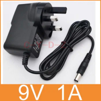 High quality 500PCS 9V 1A AC 100V-240V Converter Switching power adapter DC 1000mA Supply UK Plug DC 5.5mm x 2.1mm