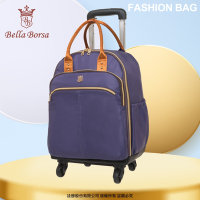 【Bella Borsa】經典尼龍-四輪式拉桿旅行袋-紫 BB21B001PL