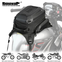 Rhinowalk Motorcycle Fuel Tank Bag 15L-18L Universal Hardshell Storage Box Waterproof Motor Backpack Expandable Motorcross Bag