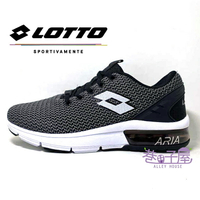 LOTTO樂得-義大利第一品牌 男款編織ARIA CHINO氣墊跑鞋 [LT8AMR6580] 黑【巷子屋】