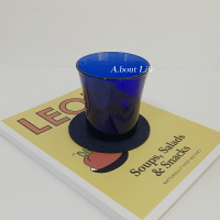 「About Life」法國進口寶藍色鋼化杯子微波爐玻璃杯經典美國水杯