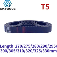 T5 Width 10/15/20/25/30/35/40/45/50mm Closed Loop Rubber Timing Belt Length 270/275/280/290/295/300/305/310/320/325/330mm