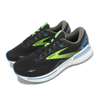 【BROOKS】慢跑鞋 Adrenaline GTS 23 2E 寬楦 男鞋 黑 綠 藍 腎上腺素 緩震 運動鞋(1103912E006)