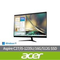 Acer 宏碁 27型i5液晶電腦(Aspire C27-1700/i5-1235U/16G/512G SSD/W11)