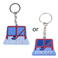 Cartoon Ice Hockey Pendant Keychain Fashion Simple Keys Holder Winter Sports Decorative Keyring for Purse Handbag Bag