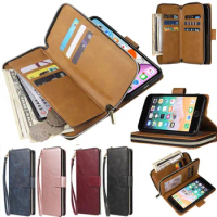 For MOTO E5/E5 play/E5 plus/Z2 play/Z3 play Case Cover Zipper Case Leather Flip Wallet Phone Card Slot Phone Cover Bag