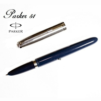 派克 PARKER 51復刻版 鋼筆 藍桿銀蓋 加贈派克鋼筆墨水