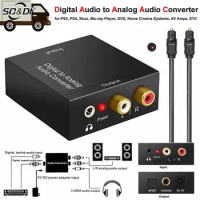 Digital to Analog Audio Converter RCA R/L Output Audio Adapter DAC Amplifier Box for Fiber Coaxial Optical SPDIF ATV DAC Decoder