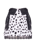 กระโปรงสั้นทรงเอบาน ลายจุด รุ่น AW21S032W สีWhite and Black