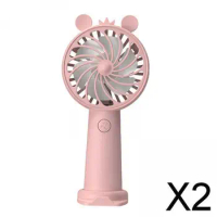 2xPersonal Fan with Phone Stand USB Rechargeable Table Cooling Fan for