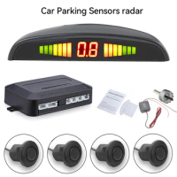 Vehicle LED Screen Parking Sensor Kit 4 Sensors 22mm Reverse Radar Sound Alert Indicator System Car Reverse Backup Radar System