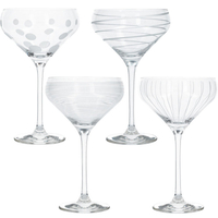 《Mikasa》紋飾古典香檳杯4件(400ml) | 調酒杯 雞尾酒杯