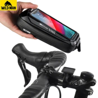 New Bike Phone Holder Bag Case Waterproof Cycling Bike Mount 6.9in Mobile Phone Stand Bag Handlebar MTB Bicycle Accessories