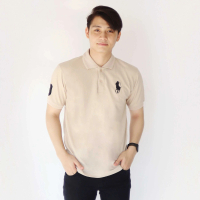 SonClothing - Kaos Pria Berkerah Distro Logo Bordir Lengan Pendek Polo Hitam Katun Baju Tangan Tebal