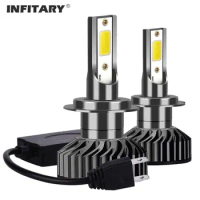 Infitary H7 LED Headlight H4 H11 9005 9006 H1 for Car 72W 12000LM Auto Headlamps White 6500K Bulbs 12V Lamps 2pcs Vehicle Lights