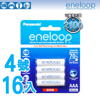 【Panasonic】 國際牌 eneloop 低自放 鎳氫充電電池 4號16入 800mAh(可重複充電達2100次 不斷電)