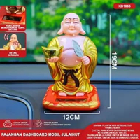 Pajangan Dashboard Mobil Dewa Uang Rejeki/Budha/Ganesha/Kwan Im-Hiasan Solar Power Premium JULAIHUT 