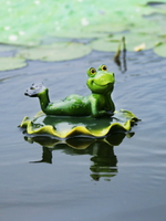 花園裝飾庭院水景魚池魚缸水池造景仿真動物浮水青蛙樹脂漂浮擺件