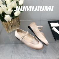 JIUMIJIUMI 2024 Newest Spring Handmade Blingbling Diamond Mary Janes Round-Toe Loafers Shoes Boat Shoes Ballet Shoes Botas Mujer