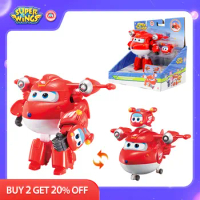 Super Wings 5 Inches Transforming Supercharged Jett &amp; Mini Magnetic Transforming Super Pet Action Figures Deformation Kids Toys
