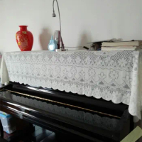 200x90cm princess style white lace electric piano cover half cover for piano cover dustproof towel cov
