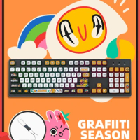 ECHOME Mechanical Keyboard 87keys Wired Keyboard for Gamer Esports Graffiti Theme Backlight Gaming Keyboard for Laptop Computer