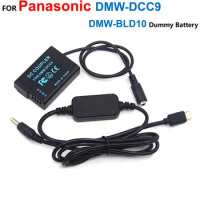 DMW-DCC9 DMW-BLD10 Fake Battery+USB Type-C Power Bank Cable Adapter Cable For Panasonic DMC-GX1 DMC GF2 G3 G3K G3R G3T G3W G3EGK