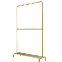Space Saver Heavy Duty Clothes Rack Storage Bedroom Gold Clothes Hanger Floor Stand Balcony