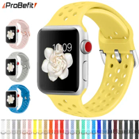 rubber Band for Apple Watch 4 5 6 SE 7 8 41MM 45MM 40mm 44mm 49 Soft Silicone Sport Strap for iWatch Series 5 4 3 Ultra 38 42