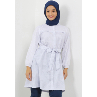 MFMW Malika Tunik Biru Motif