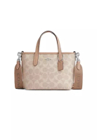 Coach City Mini Tote Bag In Signature Canvas Sand/Taupe CW032