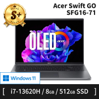 【Acer 宏碁】S+ 級福利品 16吋 i7-13620H 商用筆電(Swift/SFG16-71/8G/512G SSD/W11H)