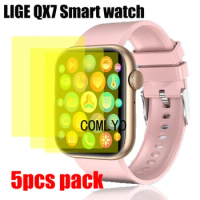 5PCS Film For LIGE Smart Watch QX7 1.85 inch Screen Protector Cover HD TPU Films