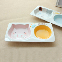 寵物碗 卡通幼貓專用陶瓷貓碗貓咪食盆雙碗幼貓飯盆小貓糧盆貓貓食碗可愛