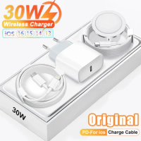 30W PD Quick Charger for iPhone 14 13 12 11 Pro Max Mini XS XR SE 8 Plus AirPods Wireless Magnetic Fast Charging Data Cable
