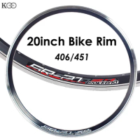 ROCKBAO 20 Inch Bicycle Rim 406 451 BMX Aluminum Bike Rim Folding Bike Rim 20/24/28/32/36 Holes V Brake Rim AV Can Customized