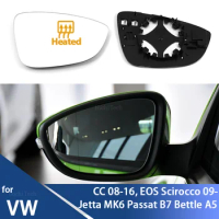 For Volkswagen VW CC 08-16, EOS Scirocco, Jetta MK6 Passat B7 Bettle A5 EU Side Heated Wing Mirror Glass Rearview Mirror Lens