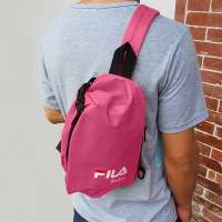 FILA 三角立體單肩包 斜背包 休閒包-乾燥玫瑰粉色