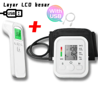 Doktor Sahkan Monitor BP Arm Digital dengan Layar LCD Besar & USB Penggunaan Mudah untuk Dewasa 8.7-