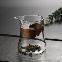 玻璃公道杯玻璃帶茶漏一體月牙杯過濾茶杯功夫茶具分茶器倒茶公杯
