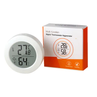 White Mini Round LCD Digital Thermometer Hygrometer Fridge Freezer Temperature Sensor Tester Humidity Meter Detector