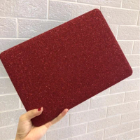 Hollow Glitter Wine Red MacBook Case, Bling Laptop Case, Unique Protect Cover for MacBook Air 13 Macbook Pro 13 16 15 14 A2442