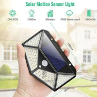 Lampu Solar Tenaga Surya 100 LED 30 LED Dinding Taman Sensor Gerak