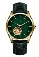 Aries Gold Aries Gold G 8022 Series Green Dial &amp; Leather Strap Men Watch G 8022 G-GN
