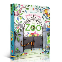 Usborne Peep Inside the Zoo animal English Educational flap Picture Books Baby Early Childhood gift For kids libros