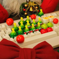 ECHOME Cute Christmas Theme Keycap Resin Artisan Keyboard Cap Original Custom Candle KeyCap for Mechanical Keyboard Accessories