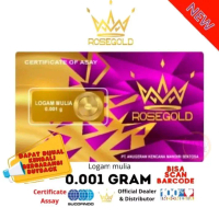 Rosegold Logam Mulia 0.001 Gram Certificate of Assay Bisa Scan Barcode Official Dealer & Distributor