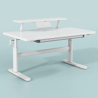 【HappyLife】學習升降書桌 含收納書架 120公分 Y11499(電腦桌 桌子 辦公桌 學習桌 升降桌 兒童書桌)