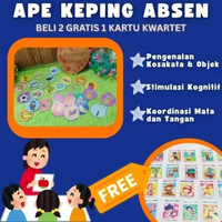 [BELI 2 GRATIS 1 KARTU KWARTET] APE-KPG Mainan Edukasi Edukatif Anak APE Biji Keping Absen Pintar Is